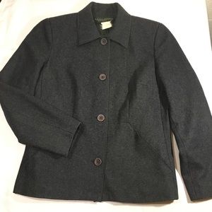 Dark Gray Wool Blazer Harve Bernard Beautifully Stitched